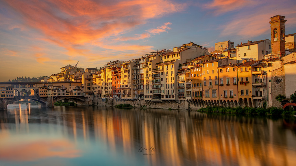 Arno Riverside, Florence, Italy — Florence Italy landscape photography fine art print by Achyudhan Mani