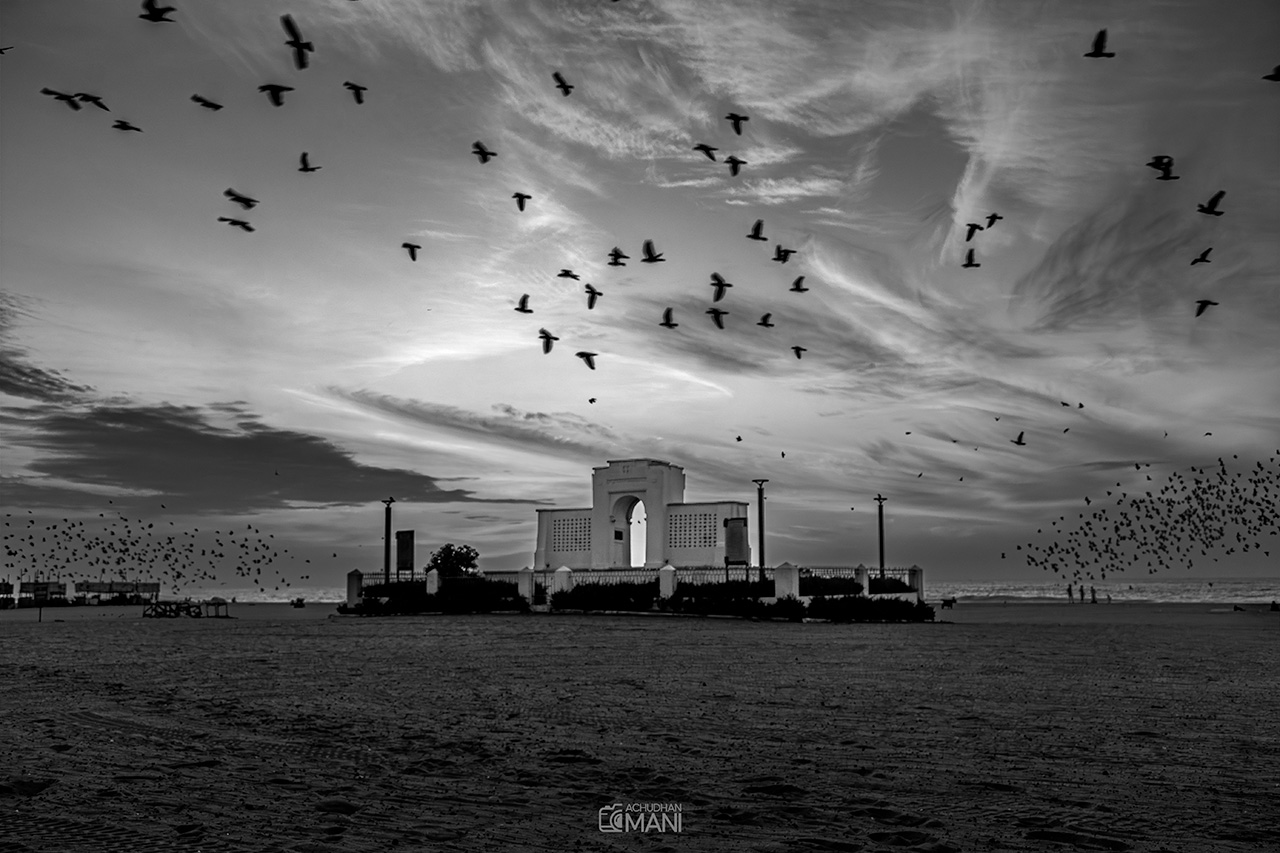 Karl Schmidt Memorial, Besant Nagar Beach, Chennai, India — fine art photography print by Achyudhan Mani